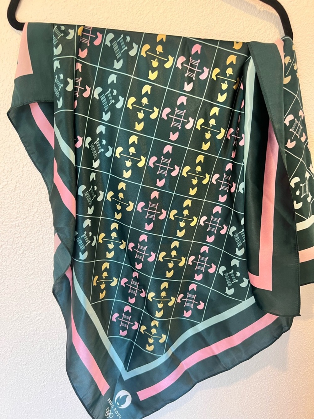 Official Paris 2024 Olympics 100% Silk Equestrian Scarf